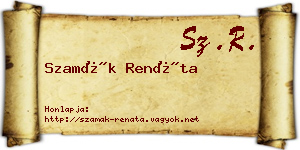 Szamák Renáta névjegykártya